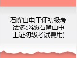 石嘴山电工证初级考试多少钱(石嘴山电工证初级考试费用)