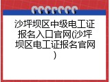 沙坪坝区中级电工证报名入口官网(沙坪坝区电工证报名官网)