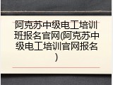 阿克苏中级电工培训班报名官网(阿克苏中级电工培训官网报名)