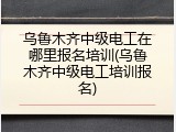 乌鲁木齐中级电工在哪里报名培训(乌鲁木齐中级电工培训报名)