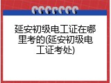 延安初级电工证在哪里考的(延安初级电工证考处)