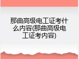 那曲高级电工证考什么内容(那曲高级电工证考内容)