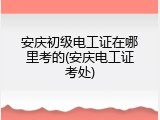 安庆初级电工证在哪里考的(安庆电工证考处)