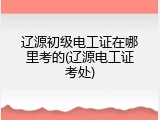 辽源初级电工证在哪里考的(辽源电工证考处)