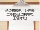 延边初级电工证在哪里考的(延边初级电工证考处)