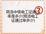 商洛中级电工证通过率是多少(商洛电工证通过率多少)