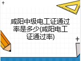 咸阳中级电工证通过率是多少(咸阳电工证通过率)