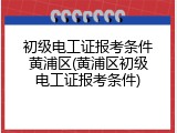 初级电工证报考条件黄浦区(黄浦区初级电工证报考条件)