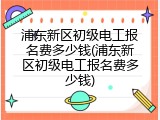 浦东新区初级电工报名费多少钱(浦东新区初级电工报名费多少钱)