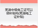 芜湖中级电工证可以领补贴吗(芜湖电工证补贴)