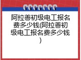阿拉善初级电工报名费多少钱(阿拉善初级电工报名费多少钱)