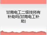 甘南电工二级技师有补助吗(甘南电工补助)