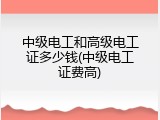 中级电工和高级电工证多少钱(中级电工证费高)