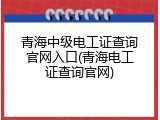 青海中级电工证查询官网入口(青海电工证查询官网)