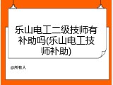 乐山电工二级技师有补助吗(乐山电工技师补助)