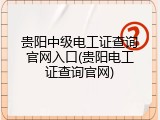 贵阳中级电工证查询官网入口(贵阳电工证查询官网)