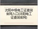 沈阳中级电工证查询官网入口(沈阳电工证查询官网)