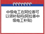 中级电工在阿拉善可以领补贴吗(阿拉善中级电工补贴)