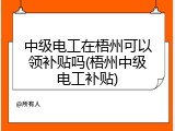 中级电工在梧州可以领补贴吗(梧州中级电工补贴)