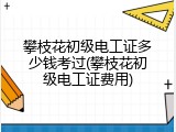 攀枝花初级电工证多少钱考过(攀枝花初级电工证费用)