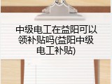 中级电工在益阳可以领补贴吗(益阳中级电工补贴)