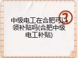 中级电工在合肥可以领补贴吗(合肥中级电工补贴)