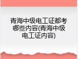 青海中级电工证都考哪些内容(青海中级电工证内容)