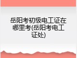 岳阳考初级电工证在哪里考(岳阳考电工证处)